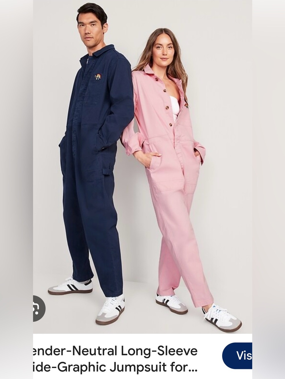 NWT! Gender-Neutral Long-Sleeve Pride-Graphic Jumpsuit for Adults - Pink
